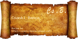 Csanki Bence névjegykártya